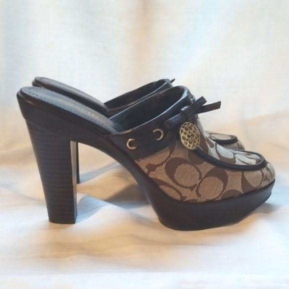 Coach Jodey Mule Clog Brown Size 8.5 - Picture 1 of 8